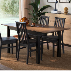 Masa extensibila Ikea Alhult 120/170x80 (Negru/Maro)