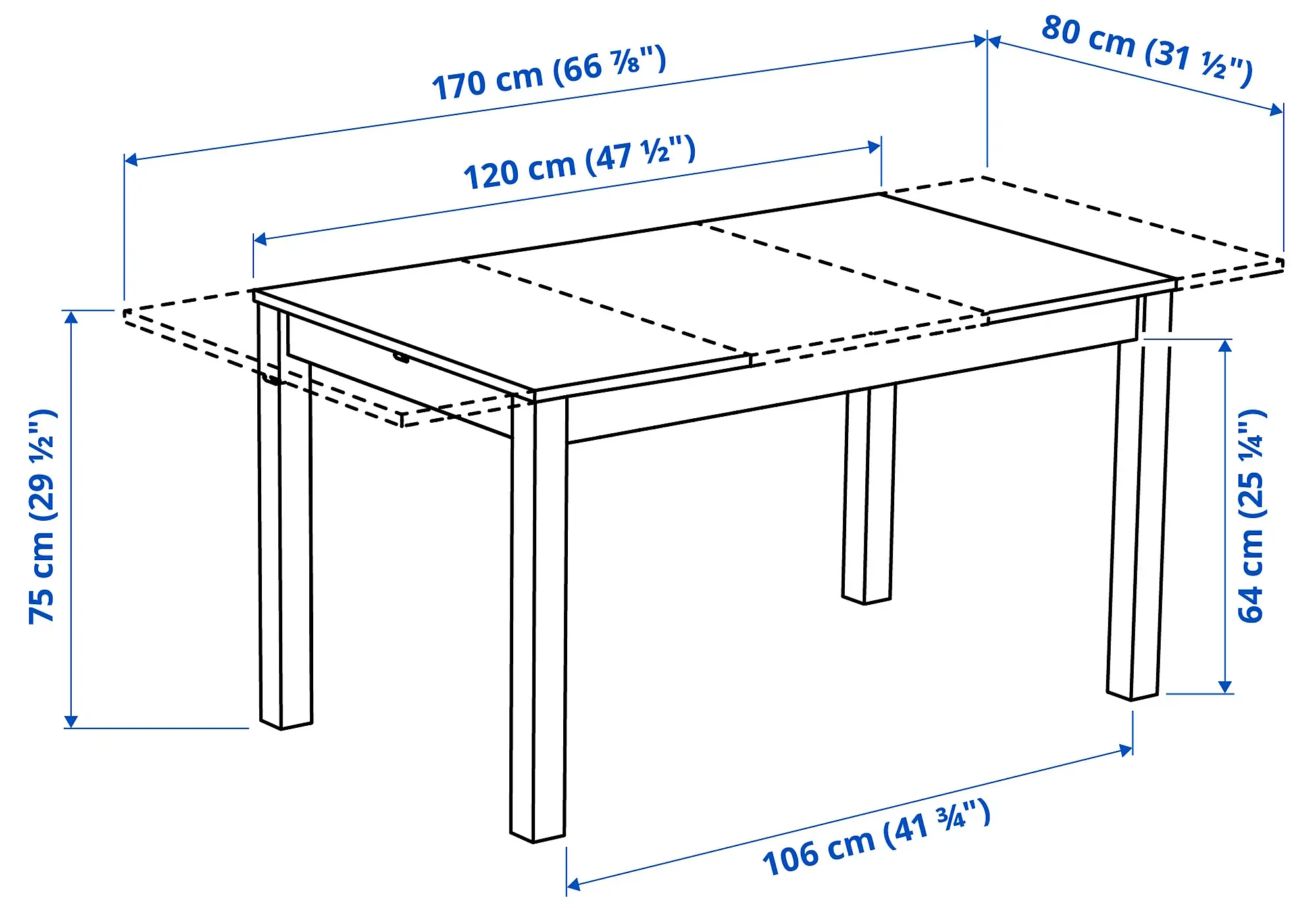 Masa extensibila Ikea Alhult 120/170x80 (Negru/Maro)