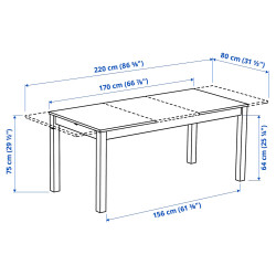 Masa extensibila Ikea Alhult 170/220x80 (Bej/Maro) Thumb