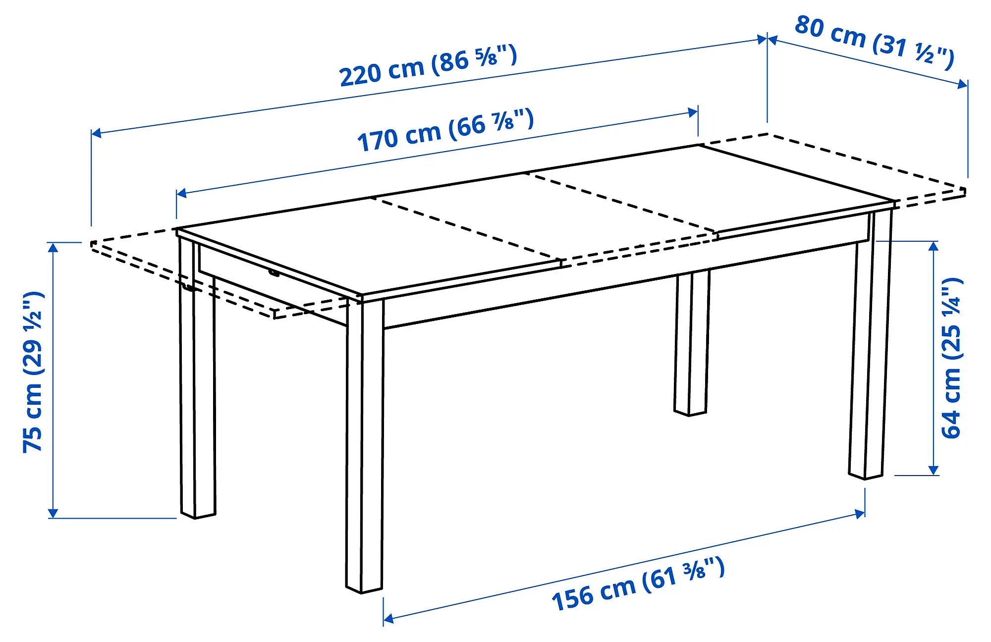 Masa extensibila Ikea Alhult 170/220x80 (Bej/Maro)