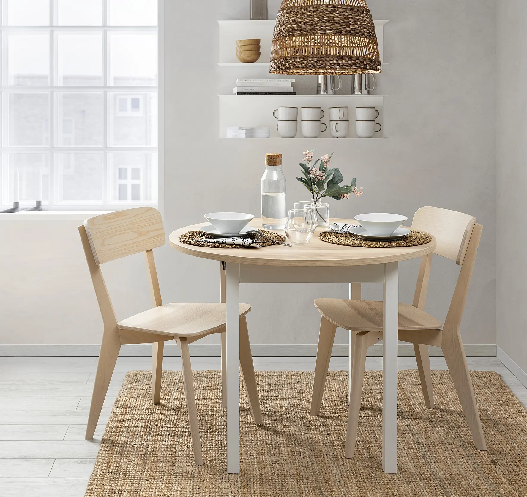 Masa extensibila Ikea Gaperhult 90/120x90 (Frasin/Alb)