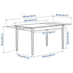 Masă extensibila Ikea Nasinge 130/190x80 (Maro/Fag) Thumb