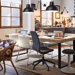 Masa extensibila Ikea Tarsele 150/200x80 (Furnir Stejar/Negru) Thumb