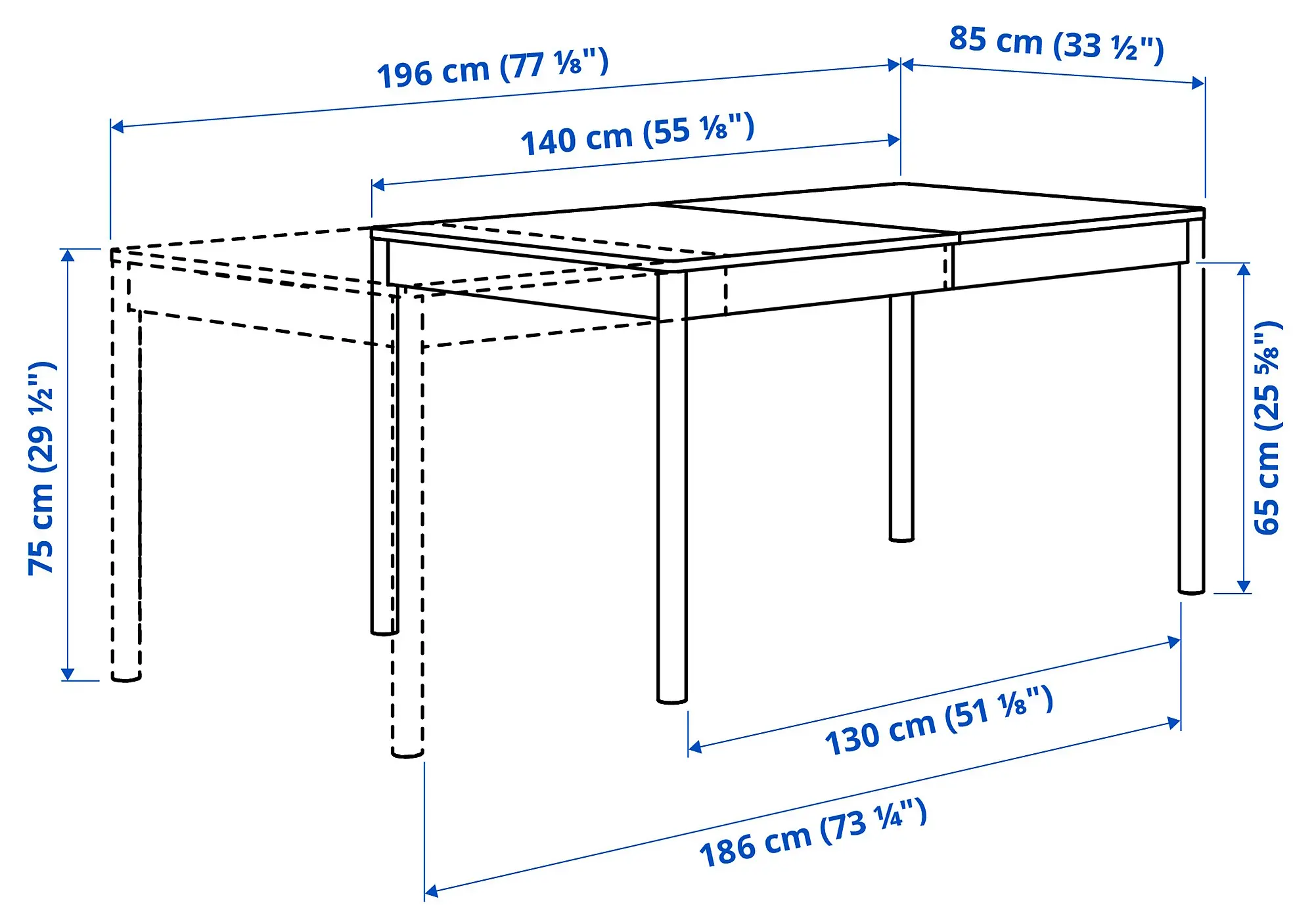 Masa extensibila Ikea Tonstad 140/196x85 (Furnir stejar)