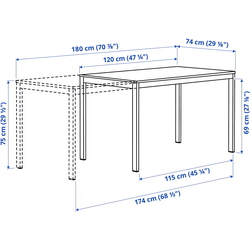 Masa extensibila Ikea Vihals 120/180x74 (Verde) Thumb
