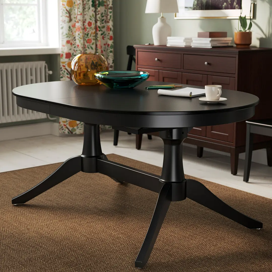 Стол раздвижной Ikea Rosentorp 160/215x110 (Черный)
