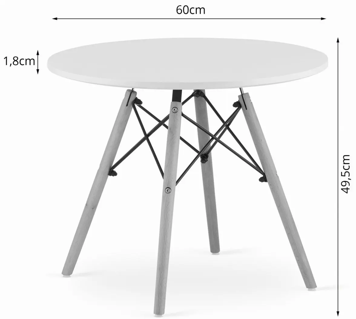 Masa Leobert Maksi 49x60 (White/Beech)