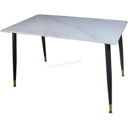 Masa Magnusplus DT 2133 120x70 (White Marble/Black)