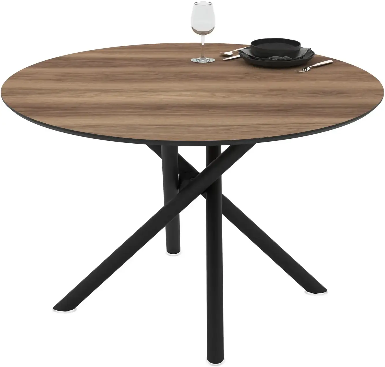 Masa Magnusplus Venus 120x120 Hazar (Wood/Black) - 2