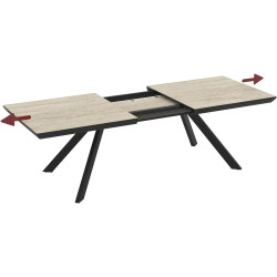 Masa extensibila Magnusplus Corin 180/246x100 (Travertine/Black) Thumb