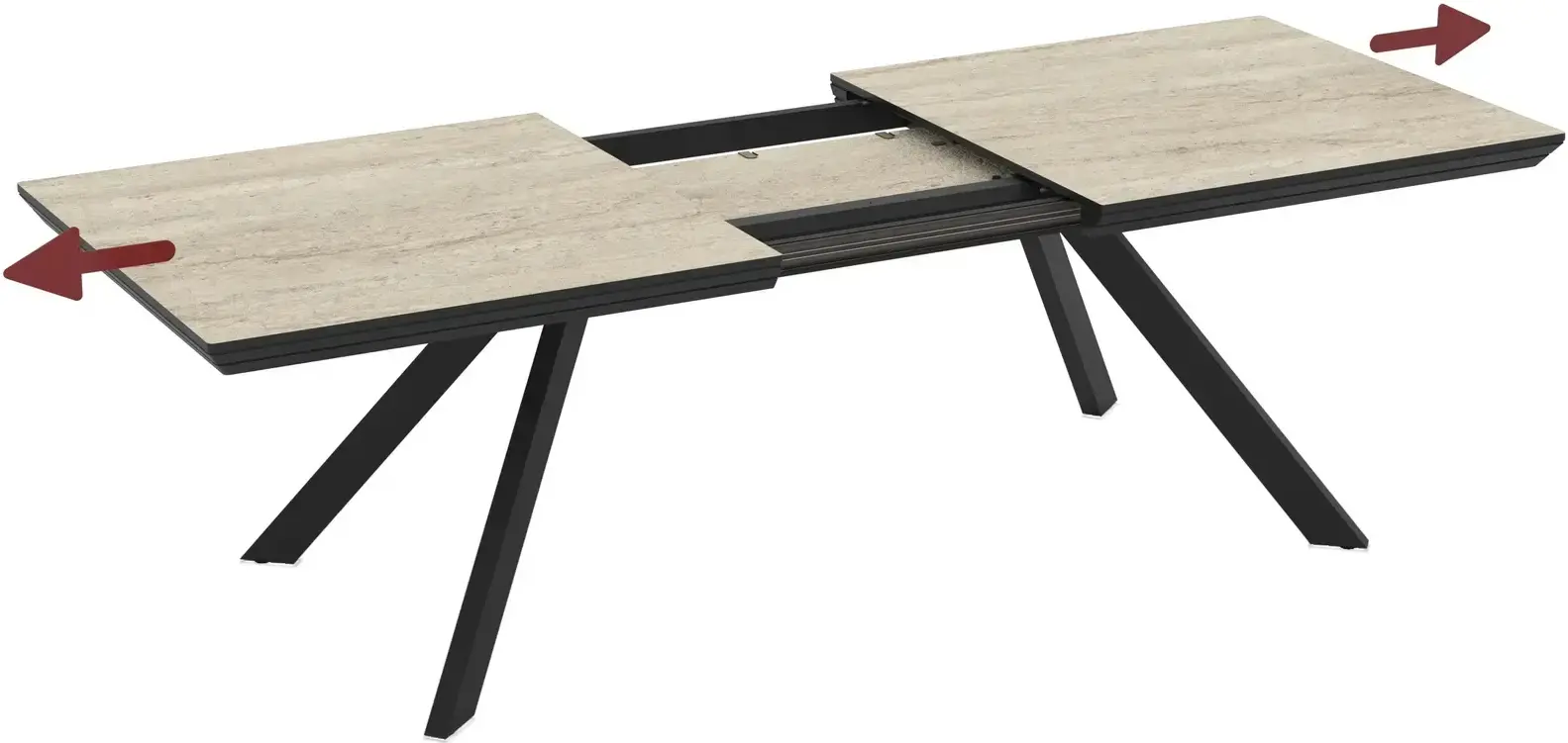 Masa extensibila Magnusplus Corin 180/246x100 (Travertine/Black) - 3