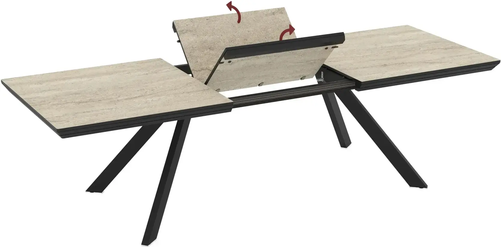 Masa extensibila Magnusplus Corin 180/246x100 (Travertine/Black) - 4