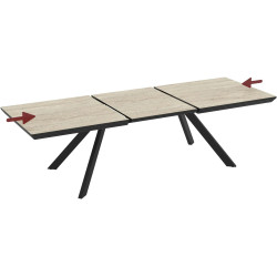 Masa extensibila Magnusplus Corin 180/246x100 (Travertine/Black) Thumb