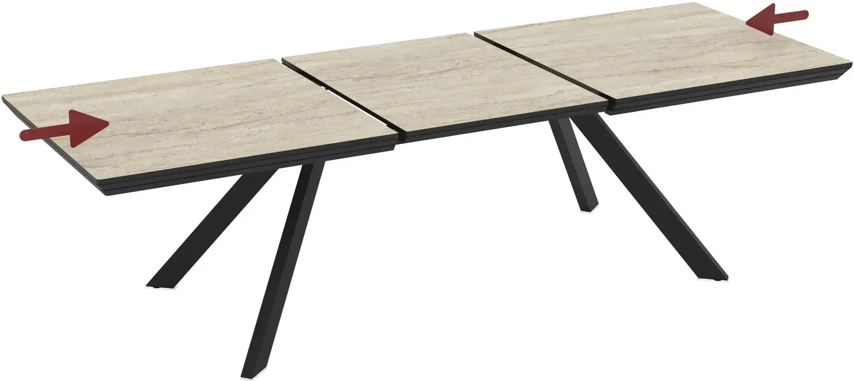 Masa extensibila Magnusplus Corin 180/246x100 (Travertine/Black) - 5