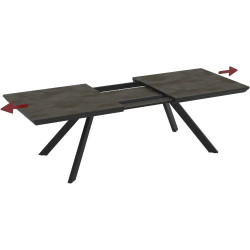 Masa extensibila Magnusplus Corin 200/278x100 Irony (Dark Grey/Black) Thumb
