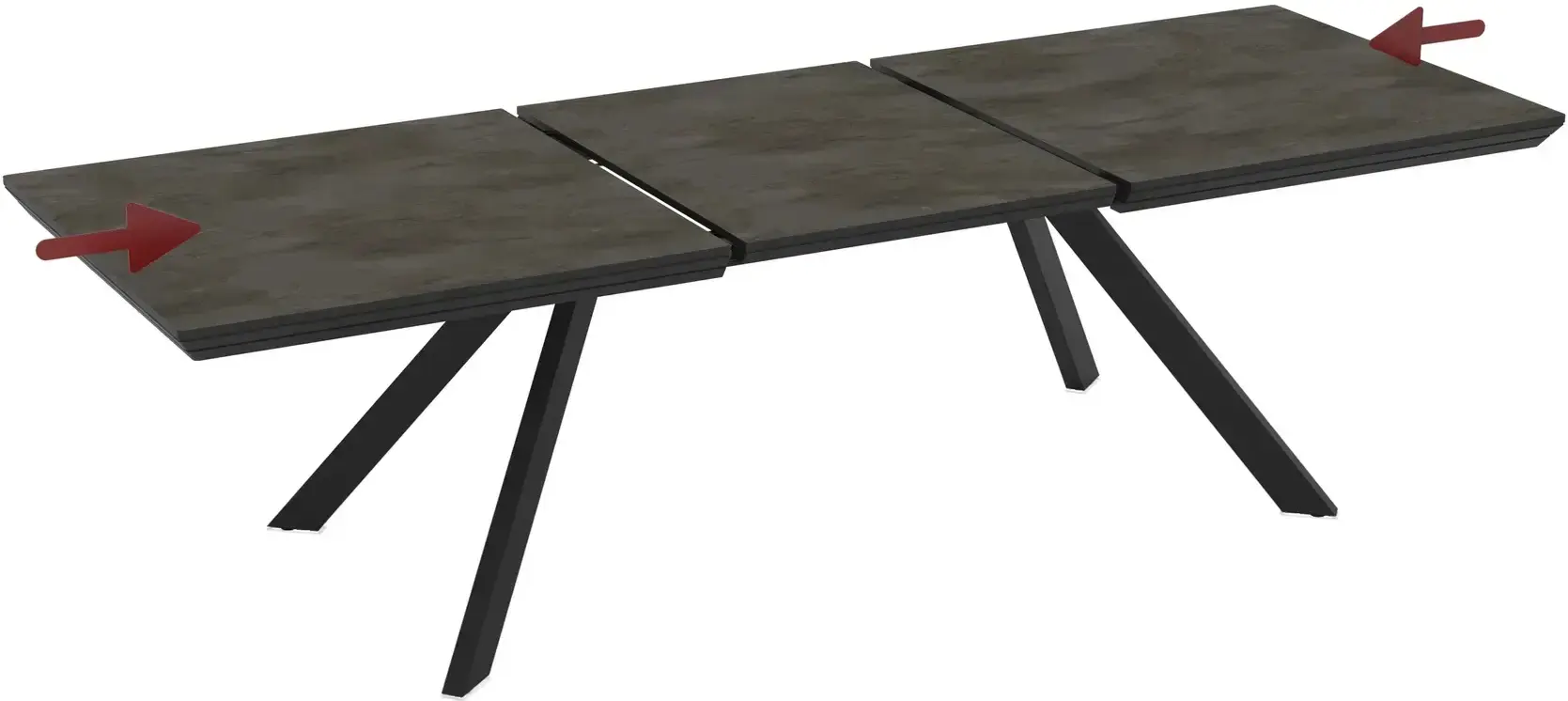 Masa extensibila Magnusplus Corin 200/278x100 Irony (Dark Grey/Black) - 4