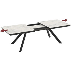 Masa extensibila Magnusplus Corin 200/278x100 Marmo (White Marble/Black) Thumb