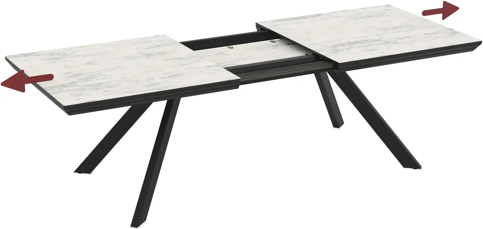 Masa extensibila Magnusplus Corin 200/278x100 Marmo (White Marble/Black) - 2