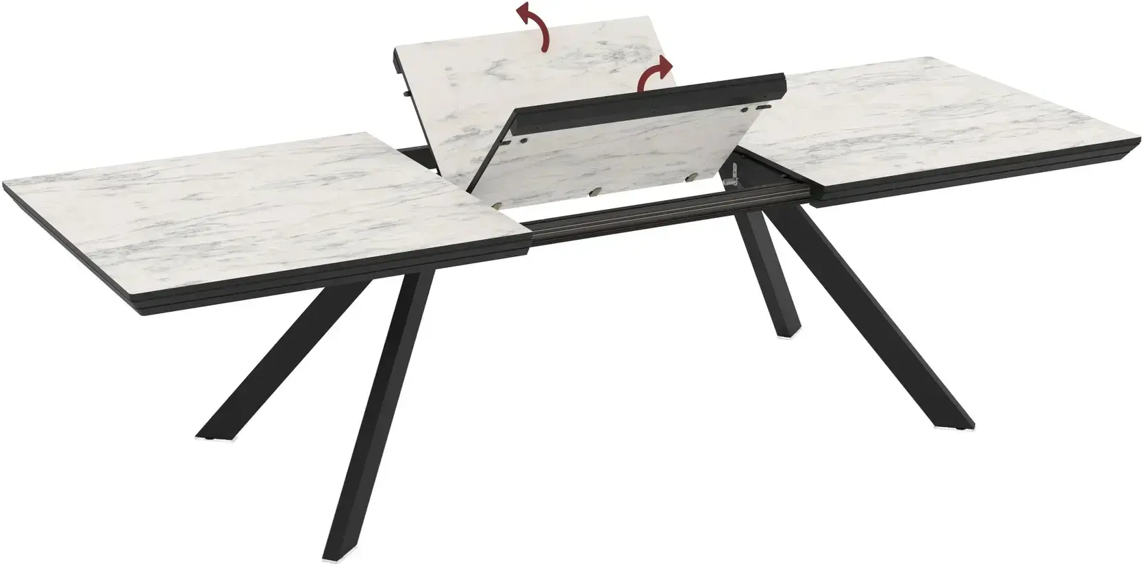 Masa extensibila Magnusplus Corin 200/278x100 Marmo (White Marble/Black) - 3