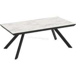Masa extensibila Magnusplus Corin 200/278x100 Marmo (White Marble/Black)