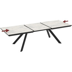 Masa extensibila Magnusplus Corin 200/278x100 Marmo (White Marble/Black) Thumb