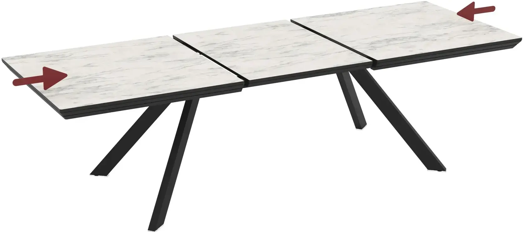 Masa extensibila Magnusplus Corin 200/278x100 Marmo (White Marble/Black) - 4