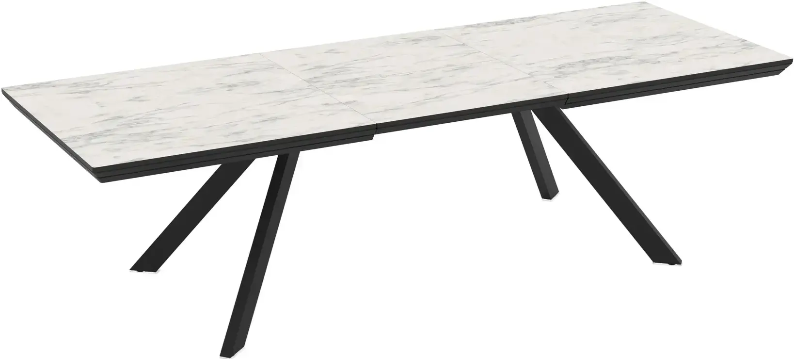 Masa extensibila Magnusplus Corin 200/278x100 Marmo (White Marble/Black) - 5
