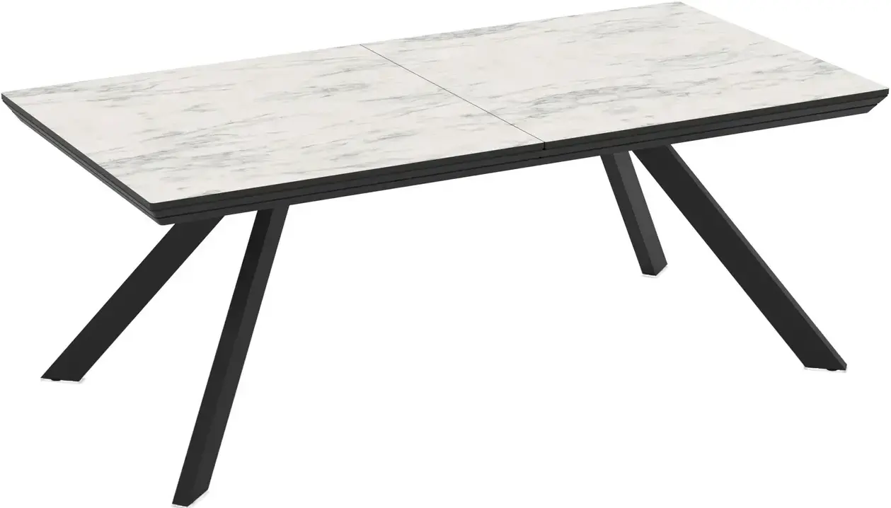 Masa extensibila Magnusplus Corin 200/278x100 Marmo (White Marble/Black)