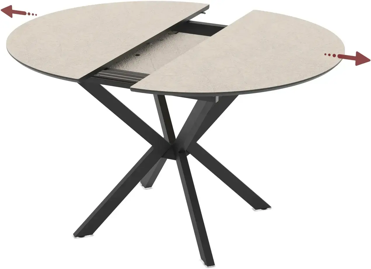 Masa extensibila Magnusplus Diano 110/145x110 Anemon (Beige/Black) - 2