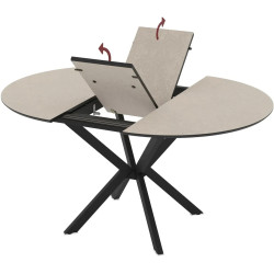 Masa extensibila Magnusplus Diano 110/145x110 Anemon (Beige/Black) Thumb