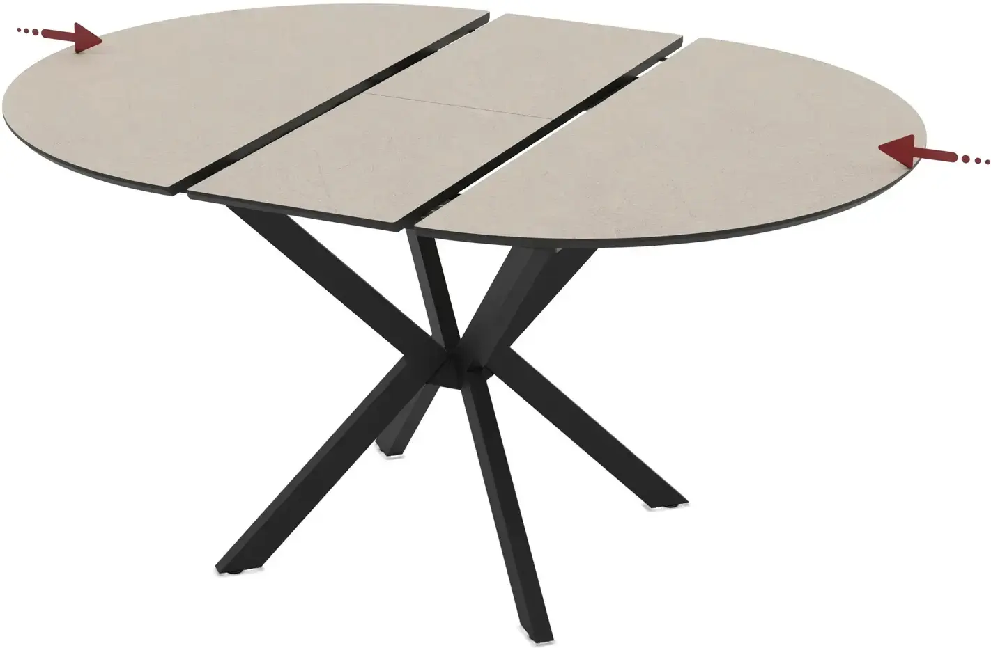 Masa extensibila Magnusplus Diano 110/145x110 Anemon (Beige/Black) - 4