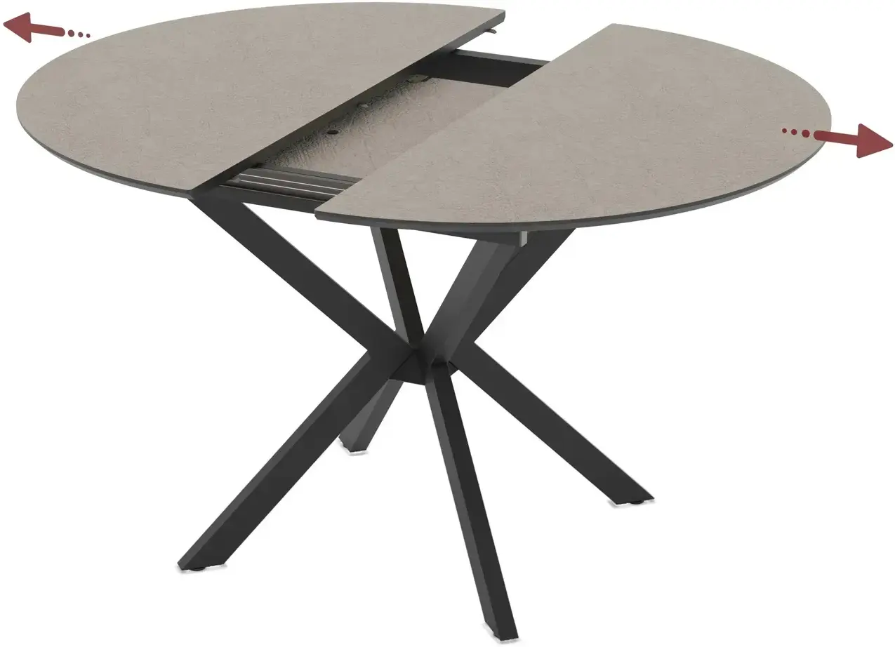 Стол раскладной Magnusplus Diano 110/145x110 Lagun (Grey/Black) - 2