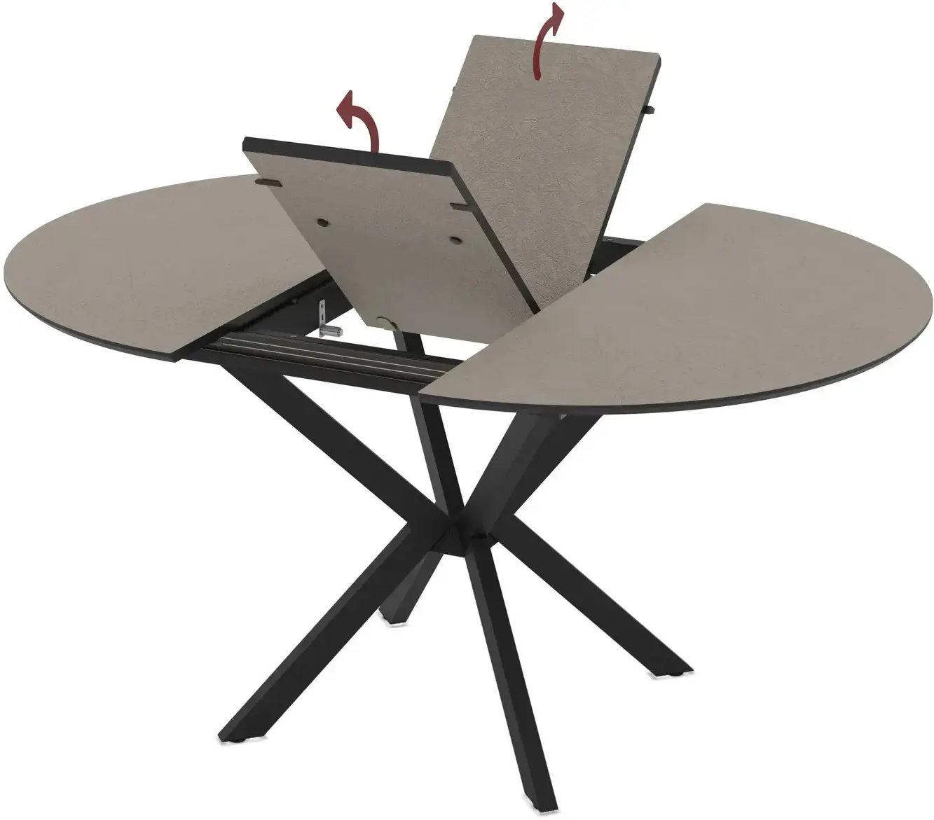 Стол раскладной Magnusplus Diano 110/145x110 Lagun (Grey/Black) - 3