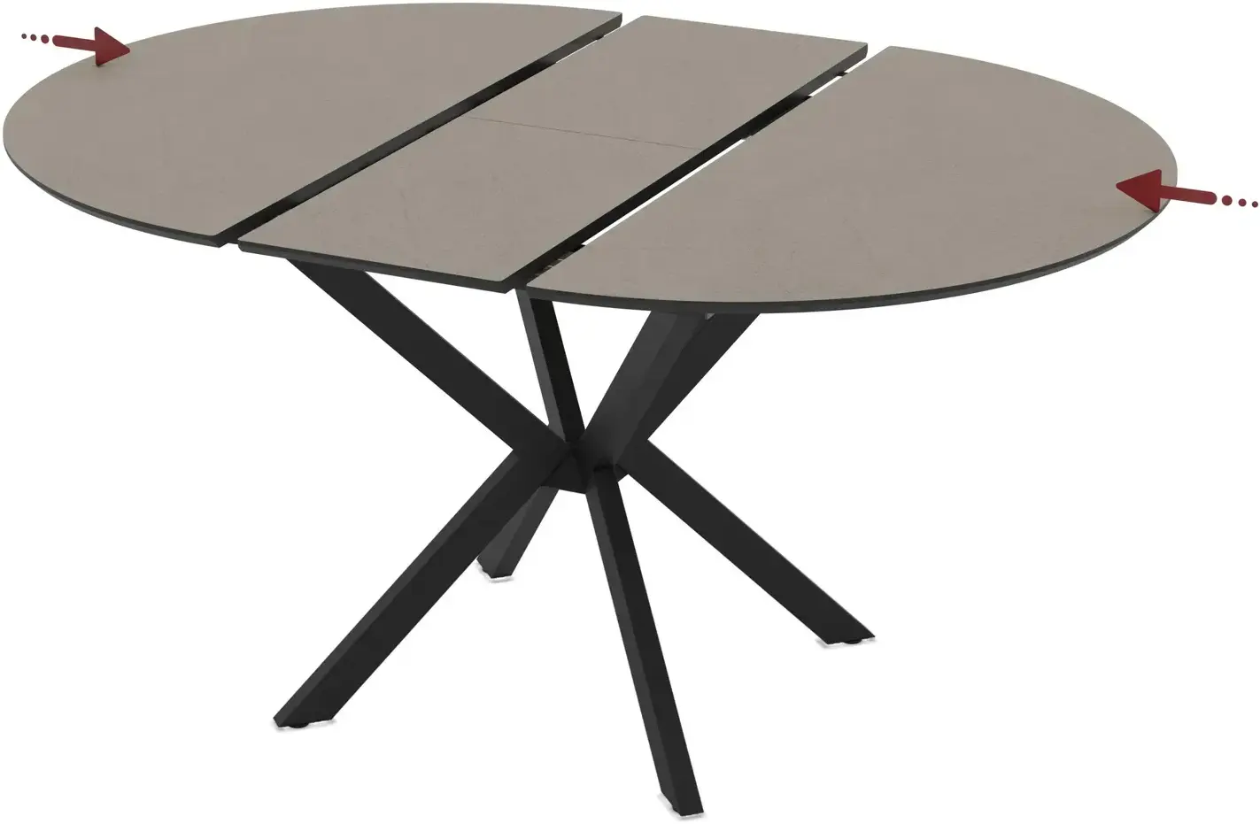 Стол раскладной Magnusplus Diano 110/145x110 Lagun (Grey/Black) - 4