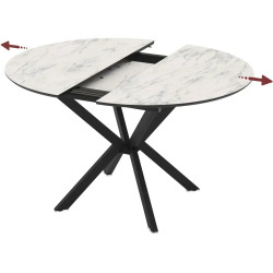 Masa extensibila Magnusplus Diano 110/145x110 Marmo (White Marble/Black) Thumb
