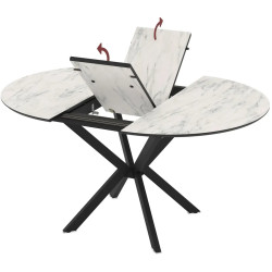 Masa extensibila Magnusplus Diano 110/145x110 Marmo (White Marble/Black) Thumb