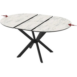 Masa extensibila Magnusplus Diano 110/145x110 Marmo (White Marble/Black) Thumb