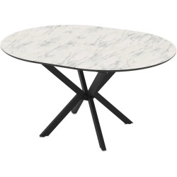 Masa extensibila Magnusplus Diano 110/145x110 Marmo (White Marble/Black) Thumb