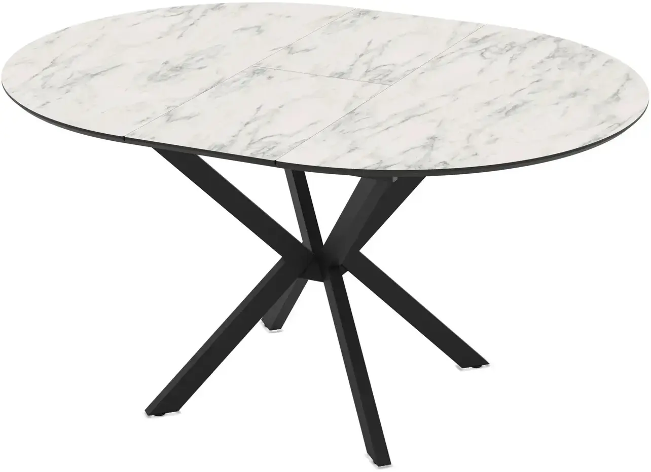 Masa extensibila Magnusplus Diano 110/145x110 Marmo (White Marble/Black) - 5