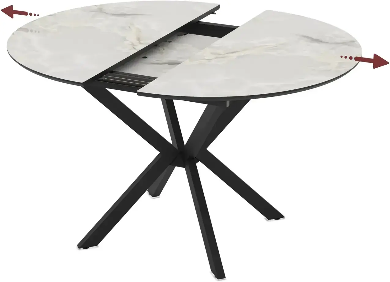 Masa extensibila Magnusplus Diano 110/145x110 Mola (Light Grey/Black) - 2