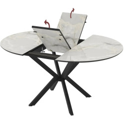 Masa extensibila Magnusplus Diano 110/145x110 Mola (Light Grey/Black) Thumb
