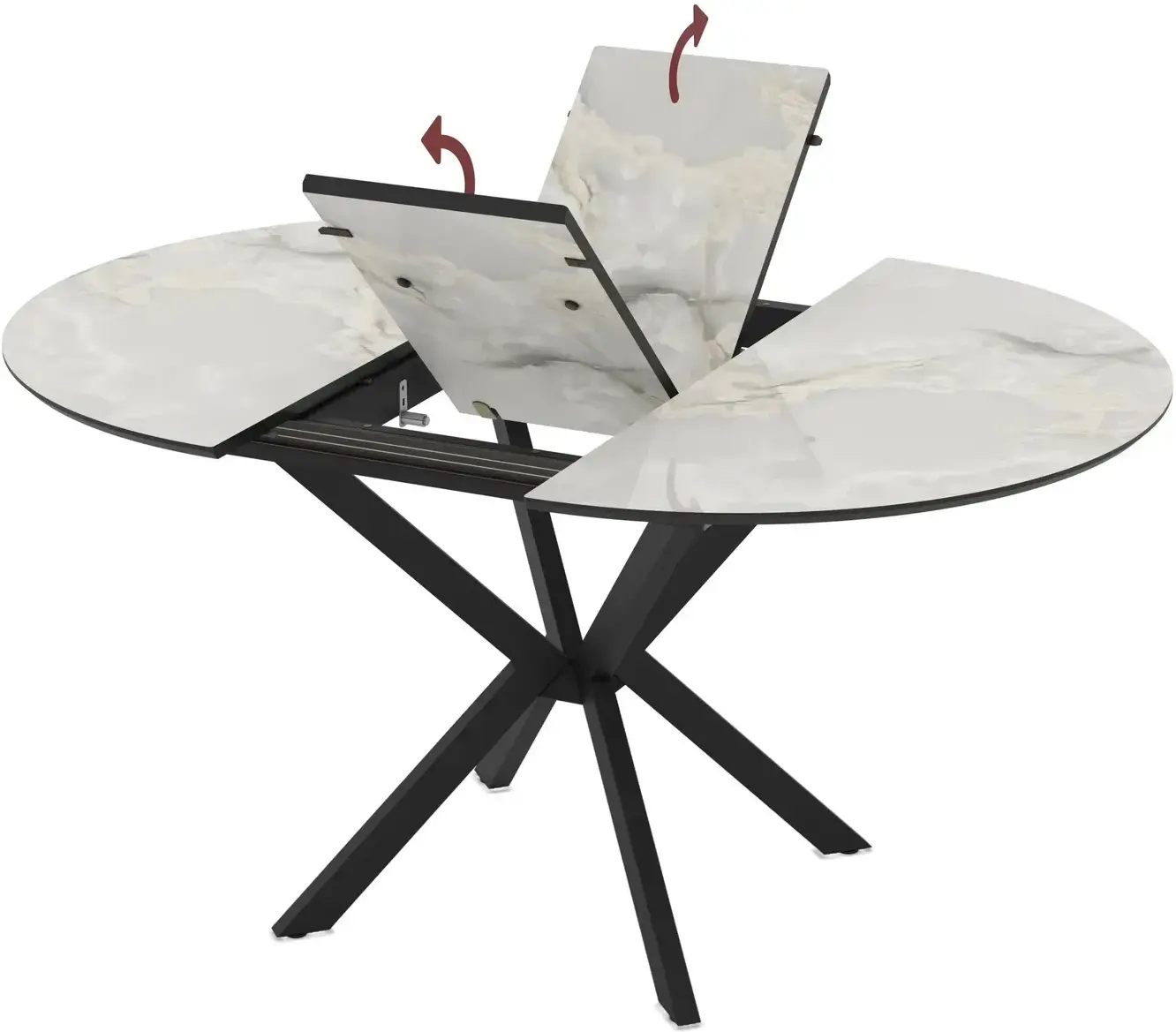 Masa extensibila Magnusplus Diano 110/145x110 Mola (Light Grey/Black) - 3