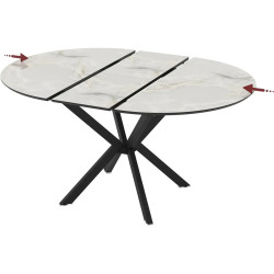 Masa extensibila Magnusplus Diano 110/145x110 Mola (Light Grey/Black) Thumb
