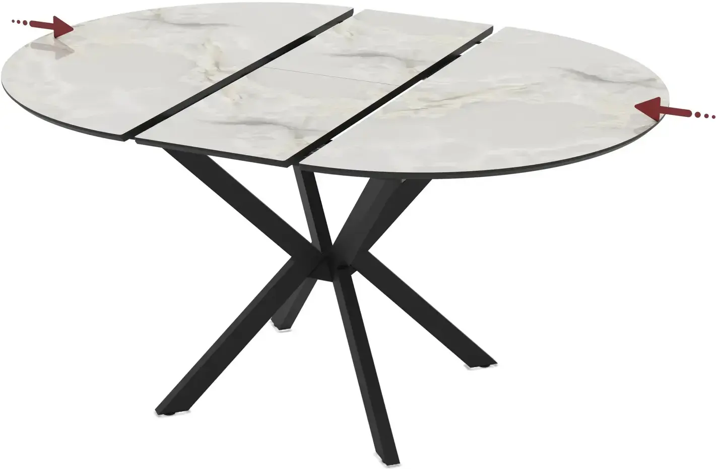 Masa extensibila Magnusplus Diano 110/145x110 Mola (Light Grey/Black) - 4
