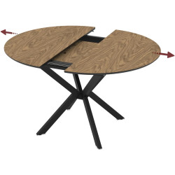 Стол раскладной Magnusplus Diano 110/145x110 Zivre (Wood/Black) Thumb