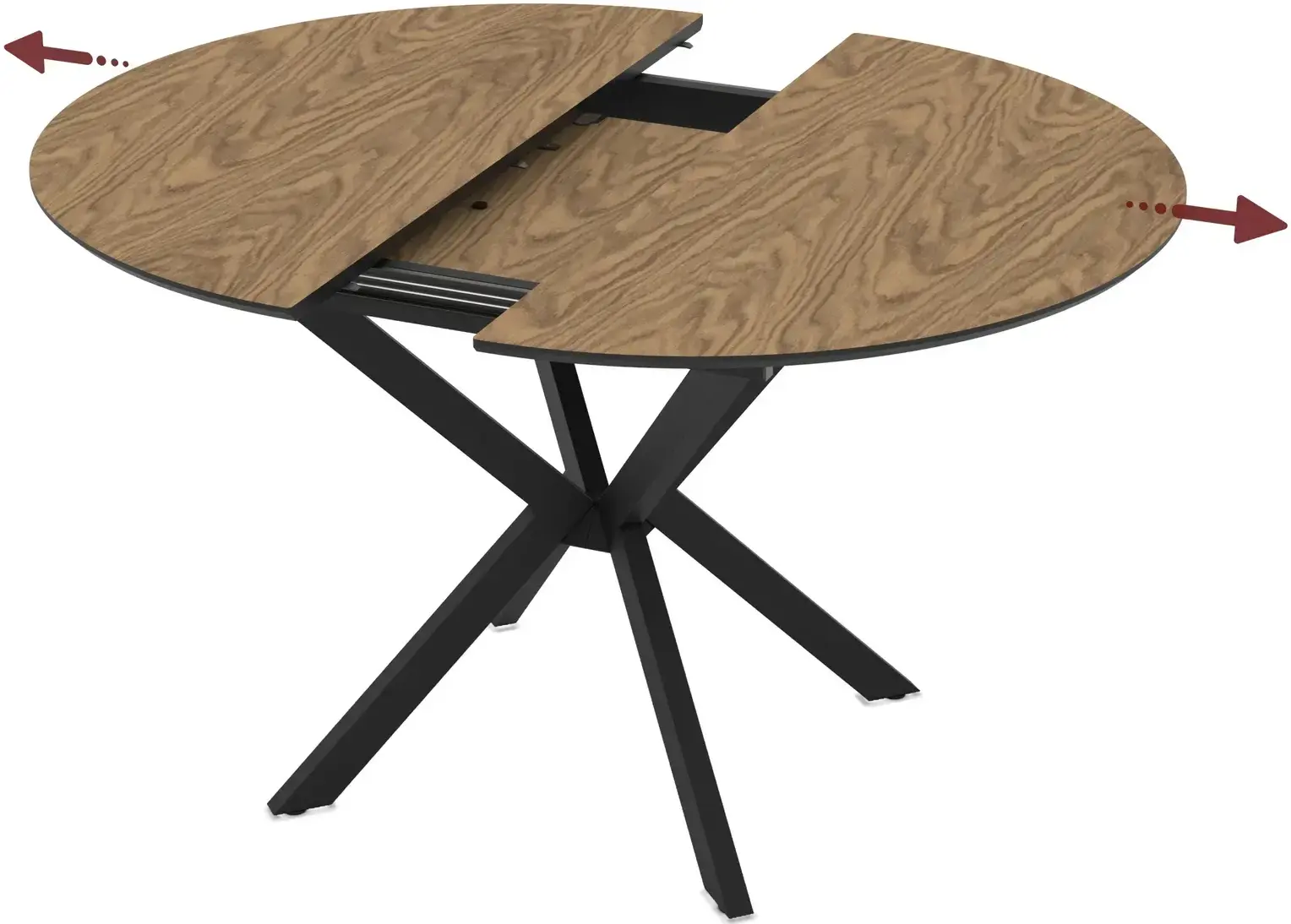Стол раскладной Magnusplus Diano 110/145x110 Zivre (Wood/Black) - 3