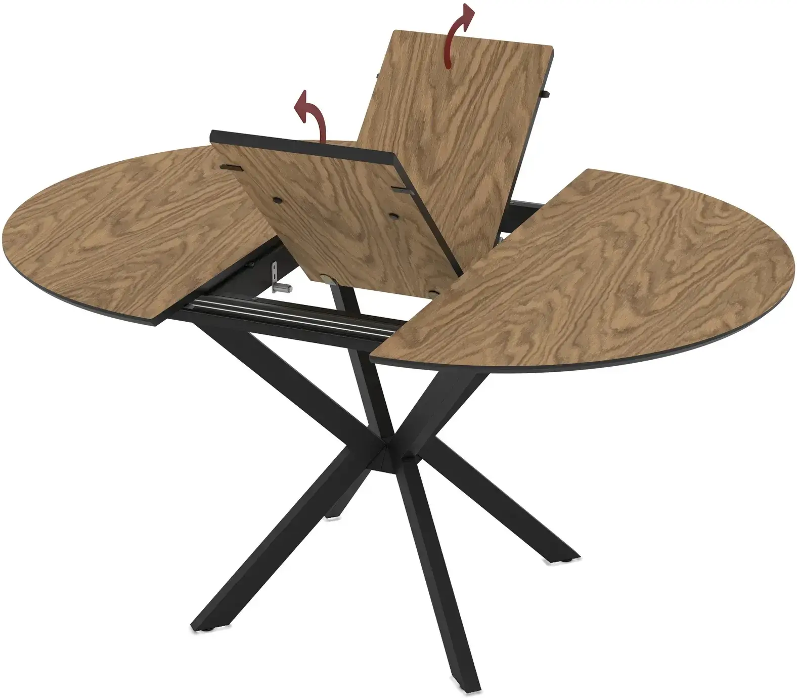 Стол раскладной Magnusplus Diano 110/145x110 Zivre (Wood/Black) - 4