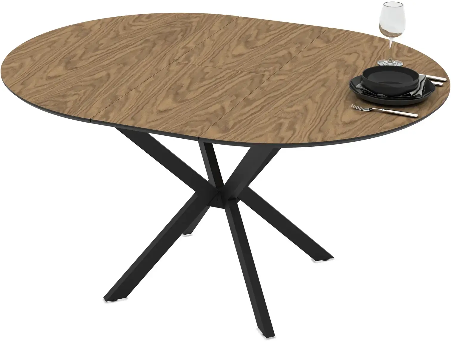 Стол раскладной Magnusplus Diano 110/145x110 Zivre (Wood/Black) - 5