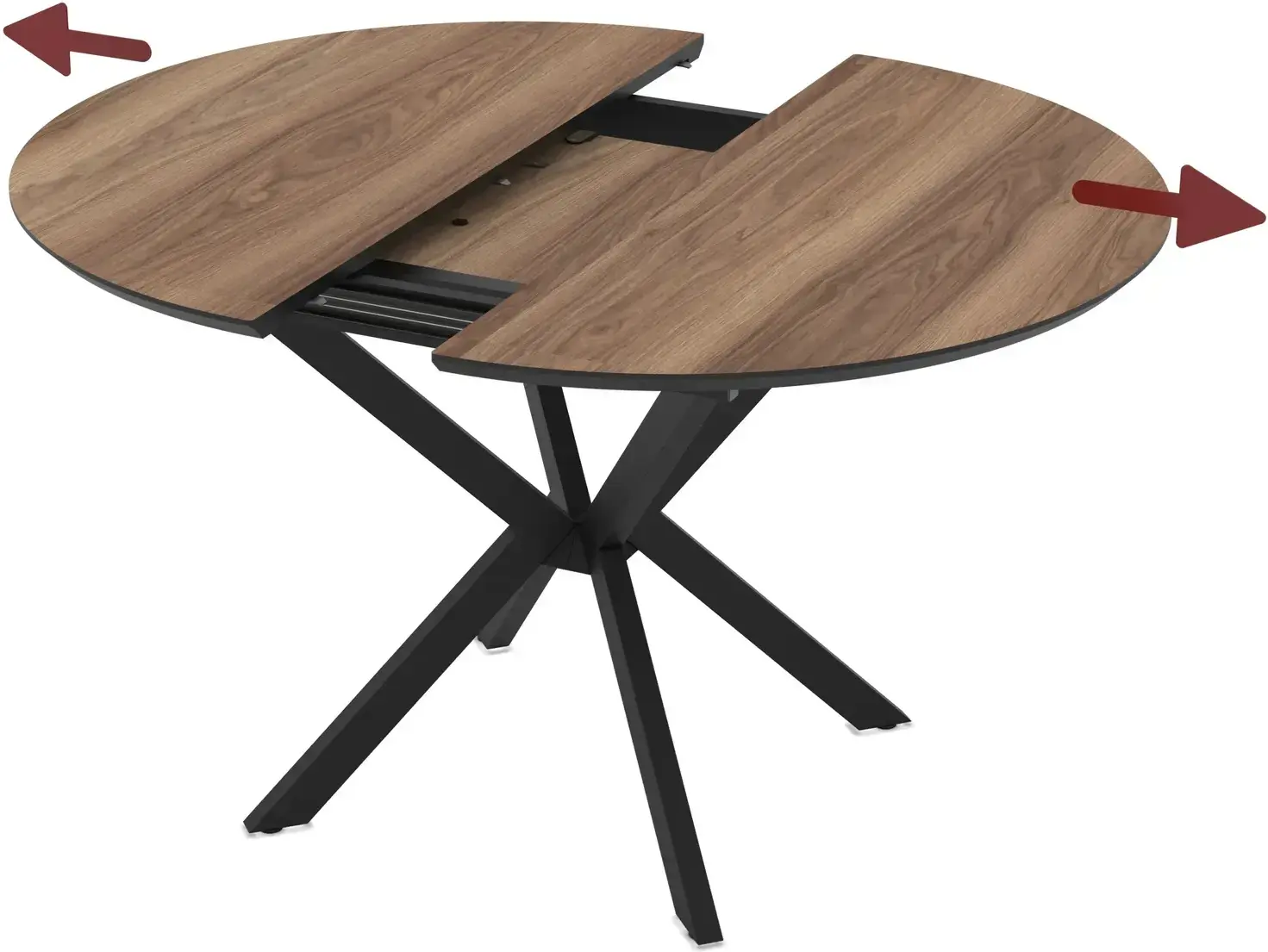 Masa extensibila Magnusplus Dobok 110/145x110 Hazar (Wood/Black) - 2