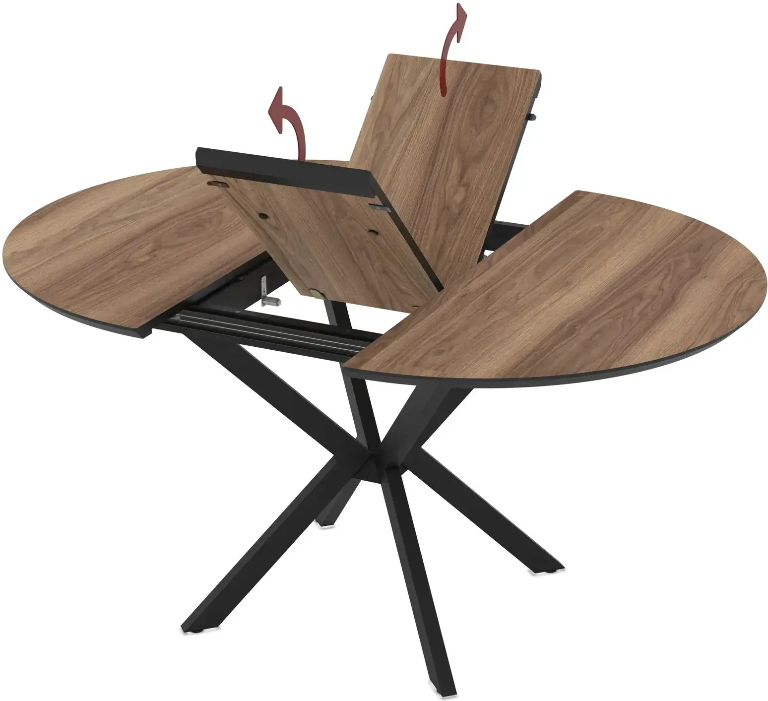 Masa extensibila Magnusplus Dobok 110/145x110 Hazar (Wood/Black) - 3